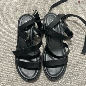 Zara Black Strappy Sandals